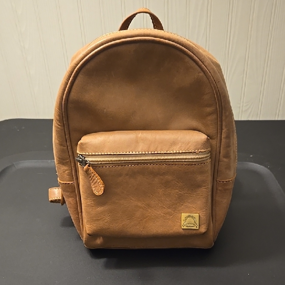 Tan Leather Backpack
